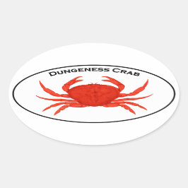 Adesivo Oval Logotipo Oval do caranguejo Red Dungeness