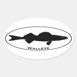 Adesivo Oval Logotipo oval dos Walleye do euro- estilo