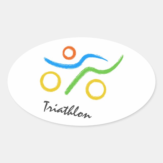 Adesivo Oval Logotipo Triathlon (Frente)
