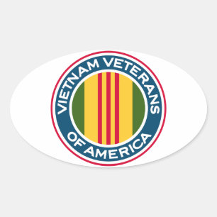 Adesivo Oval Logotipo Vietnamita dos Estados Unidos