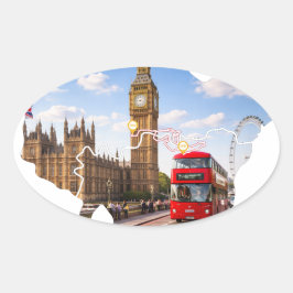 Adesivo Oval London 26.2 Marathoner Course Map Sticker