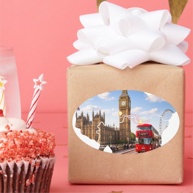 Adesivo Oval London 26.2 Marathoner Course Map Sticker (Festa)