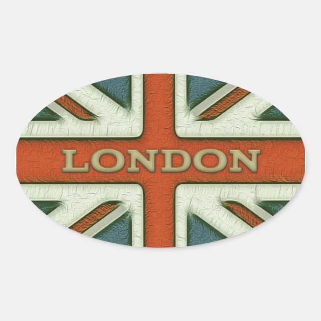 Adesivo Oval London UK Flag (Frente)