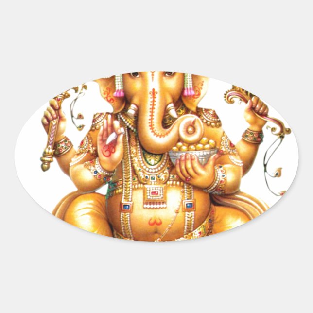 ADESIVO OVAL LORD GANESH HINDU DEUS (Frente)