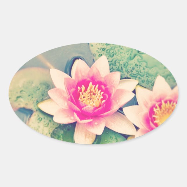Adesivo Oval Lotos Flower (Frente)