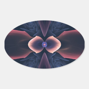 Adesivo Oval Lotus Digital Abstrato Art