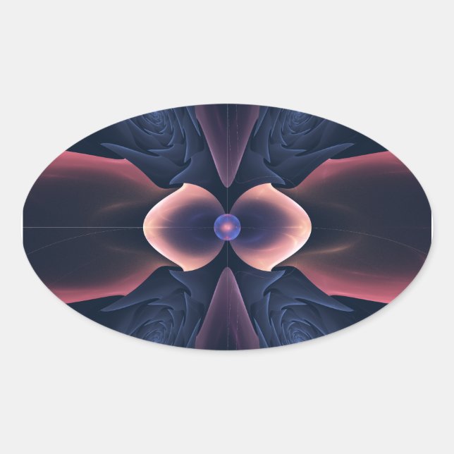 Adesivo Oval Lotus Digital Abstrato Art (Frente)