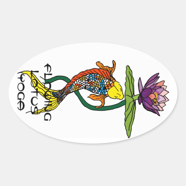 Adesivo Oval Lotus Yoga Sticker (Frente)