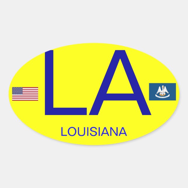 Adesivo Oval Louisiana* No estilo europeu, Oval Bumper Sticker (Frente)