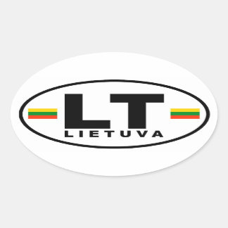 Adesivo Oval LT Lietuva Sticker