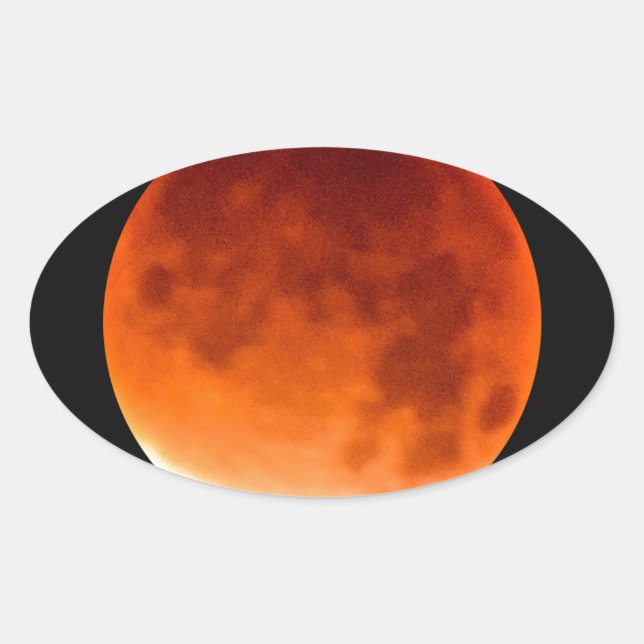 Adesivo Oval Lua Vermelha Ascendente (Frente)