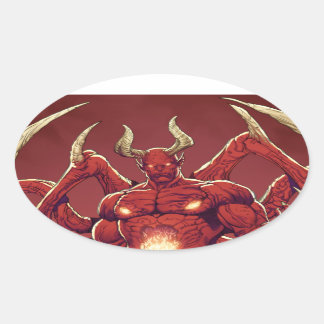 Adesivo Oval Lucifer o diabo, príncipe da escuridão, satã