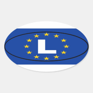 Adesivo Oval Luxembourg - L - União Europeia
