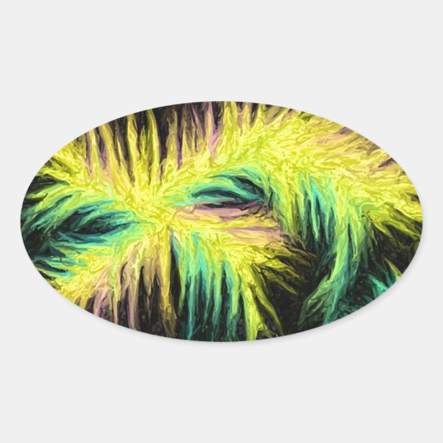 Adesivo Oval Luz como Design de pena (Frente)