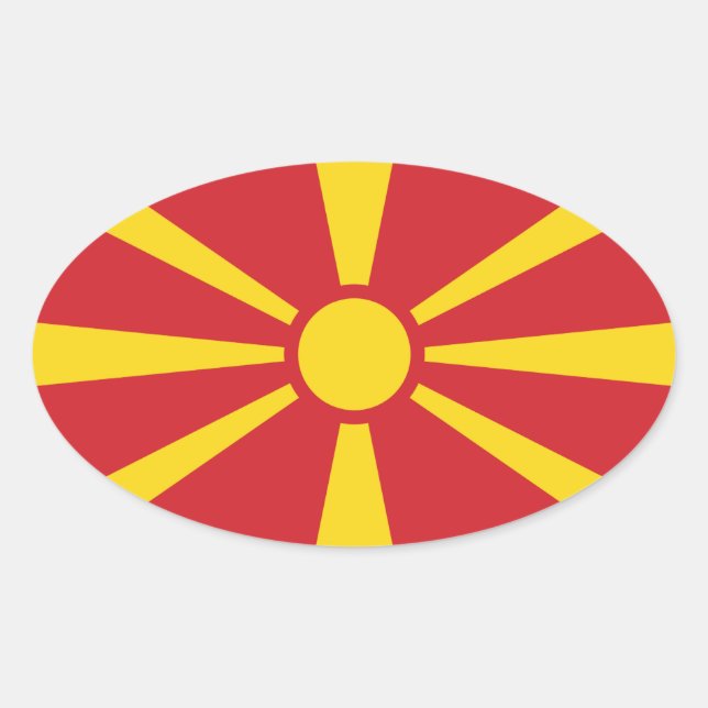 Adesivo Oval Macedônia do Norte (Frente)