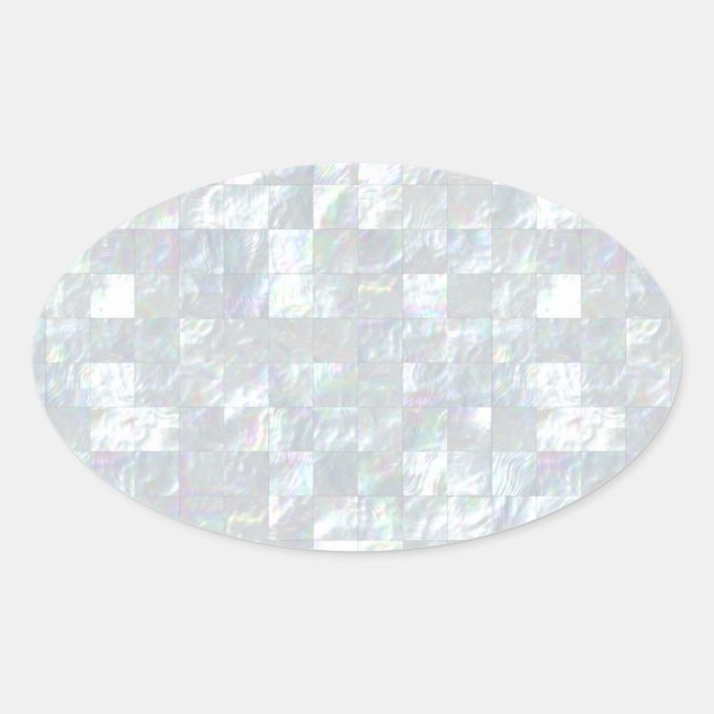 Adesivo Oval Mãe De Pearl Mosaico (Frente)