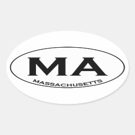 Adesivo Oval MÃE - Logotipo Oval Massachusetts USA