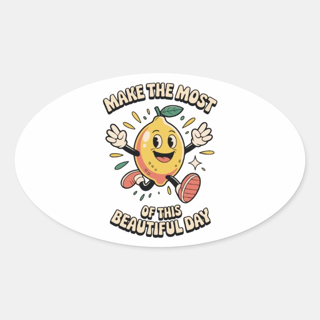 Adesivo Oval Make the Most – Lemon Vinyl Sticker (Frente)