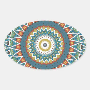 Adesivo Oval Mandala Decorativa