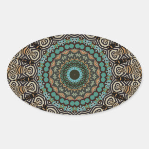 Adesivo Oval Mandala Decorativa