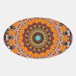 Adesivo Oval Mandala Decorativa