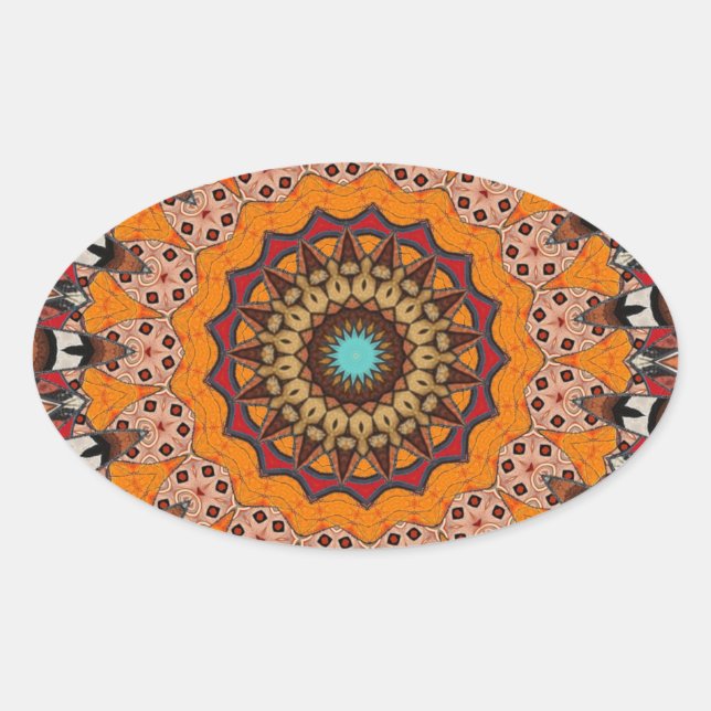 Adesivo Oval  Mandala Decorativa  (Frente)