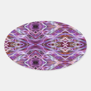 Adesivo Oval Mandala Gráfico Rosa
