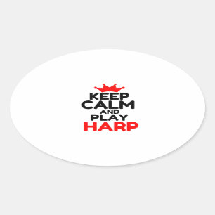 ADESIVO OVAL MANTENHA CALMA E JOGE HARP