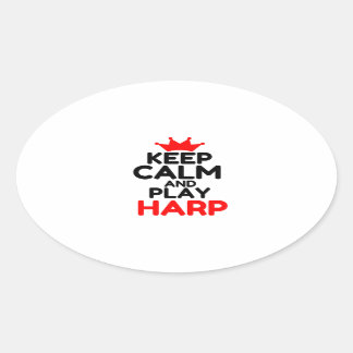 ADESIVO OVAL MANTENHA CALMA E JOGE HARP