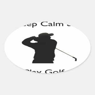 Adesivo Oval Mantenha o golfe da calma e do jogo