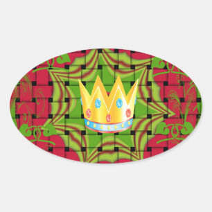 Adesivo Oval Mantenha Simples: impressão Floral Vermelho De For