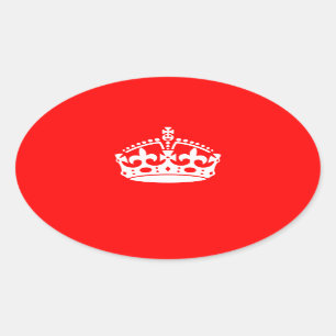 Adesivo Oval MANTER CALM CROWN em decoro vermelho