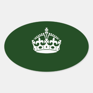 Adesivo Oval Manter CALM CROWN na Floresta Verde Personalizar i