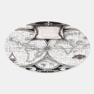 Adesivo Oval Mapa de Magellan