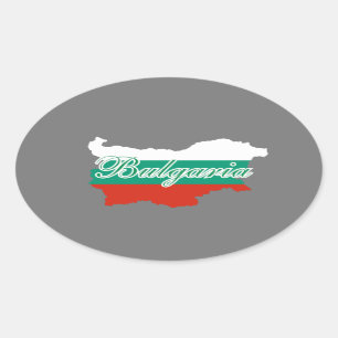 Adesivo Oval Mapa de pavilhão da Bulgária