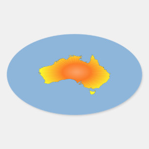 Adesivo Oval Mapa Sunny Austrália