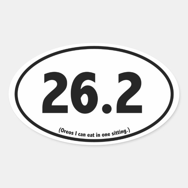 Adesivo Oval Marathon Runner Humor Sarcastic Parody Sticker (Frente)