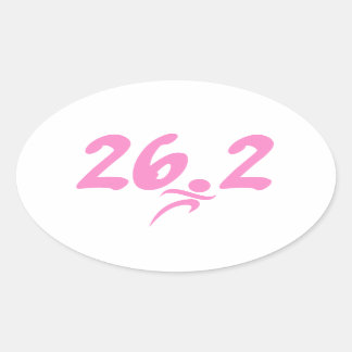 Adesivo Oval Maratona rosa 26,2