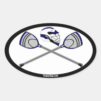 Adesivo Oval Marinho Lacrosse Goalie Sticks e Capacetes