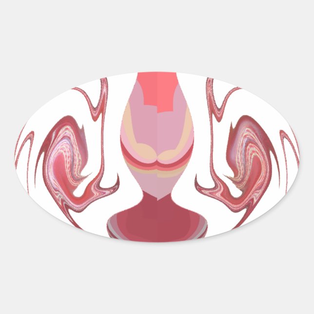 Adesivo Oval Maroon Majestade: Radiância Russa Texturizada Afri (Frente)