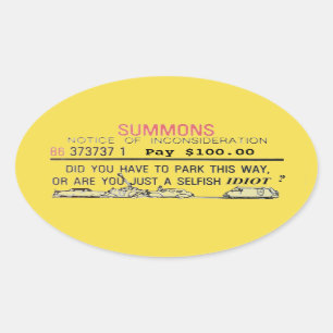 Adesivo Oval Más Convocações de Estacionamento