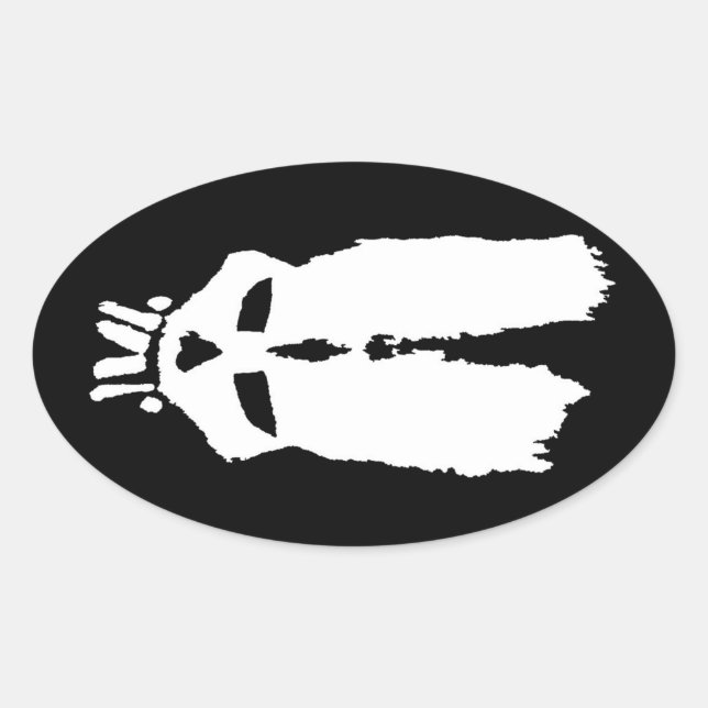 Adesivo Oval Máscara de "Coelhinho do Crânio" (Frente)
