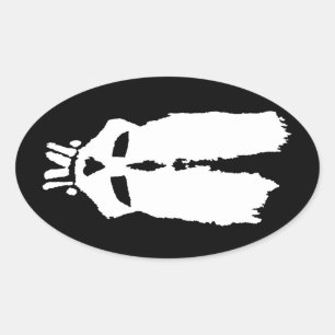 Adesivo Oval Máscara do coelho crânio" do Pin do Voodoo do "