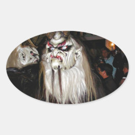 Adesivo Oval Máscara do Diabo Japonês