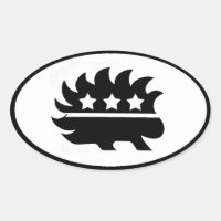 Mascote de porco-espinho-libertário Preto e Branco