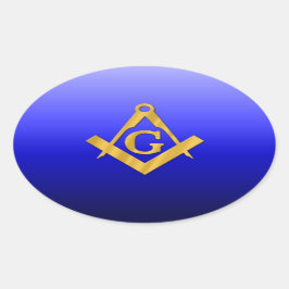 Adesivo Oval Mason Masonic com Gradient Blue