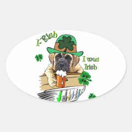 Adesivo Oval Mastiff St Patricks Inglês