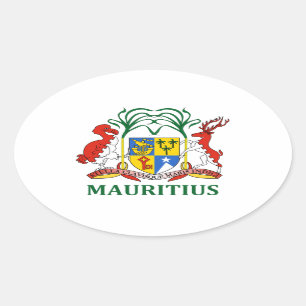 Adesivo Oval Maurícia - emblema/bandeira/brasão/símbolo