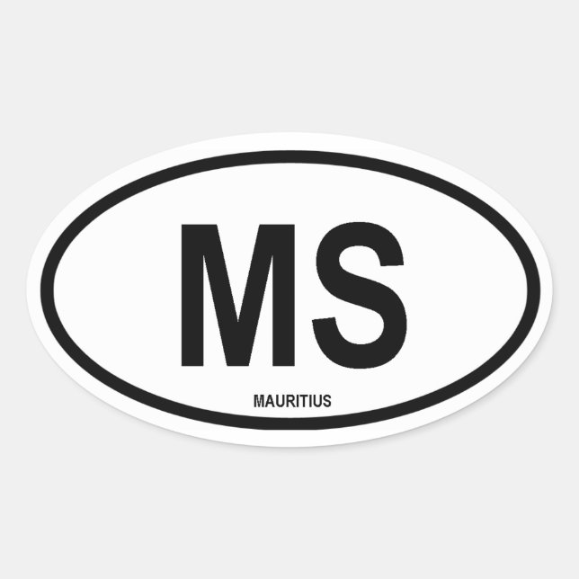 Adesivo Oval Maurícia "MS" (Frente)