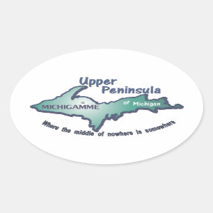 Adesivo Oval Meio superior de Michigamme da península de em